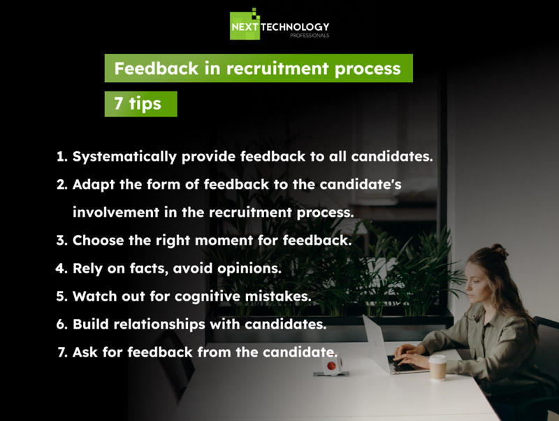 Candidate receiving feedback from a recruiter