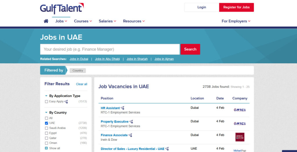 GulfTalent employer dashboard